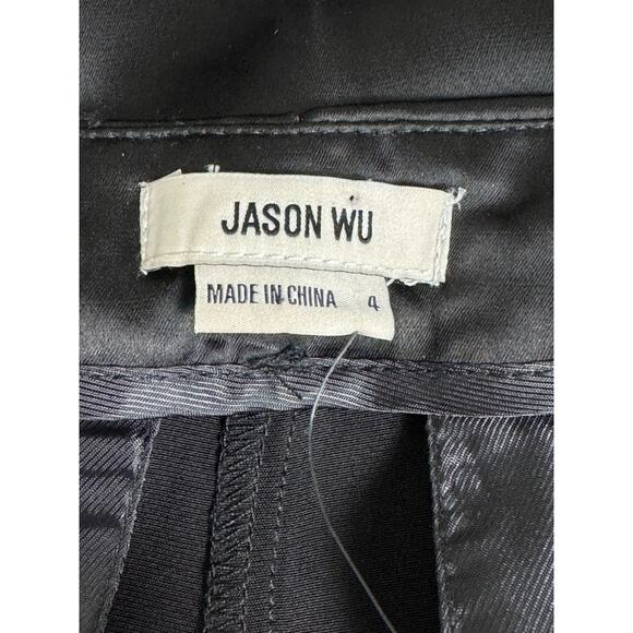 NWT Jason Wu Satin Wide Leg Pant in Black Size 4 - Picture 6 of 13